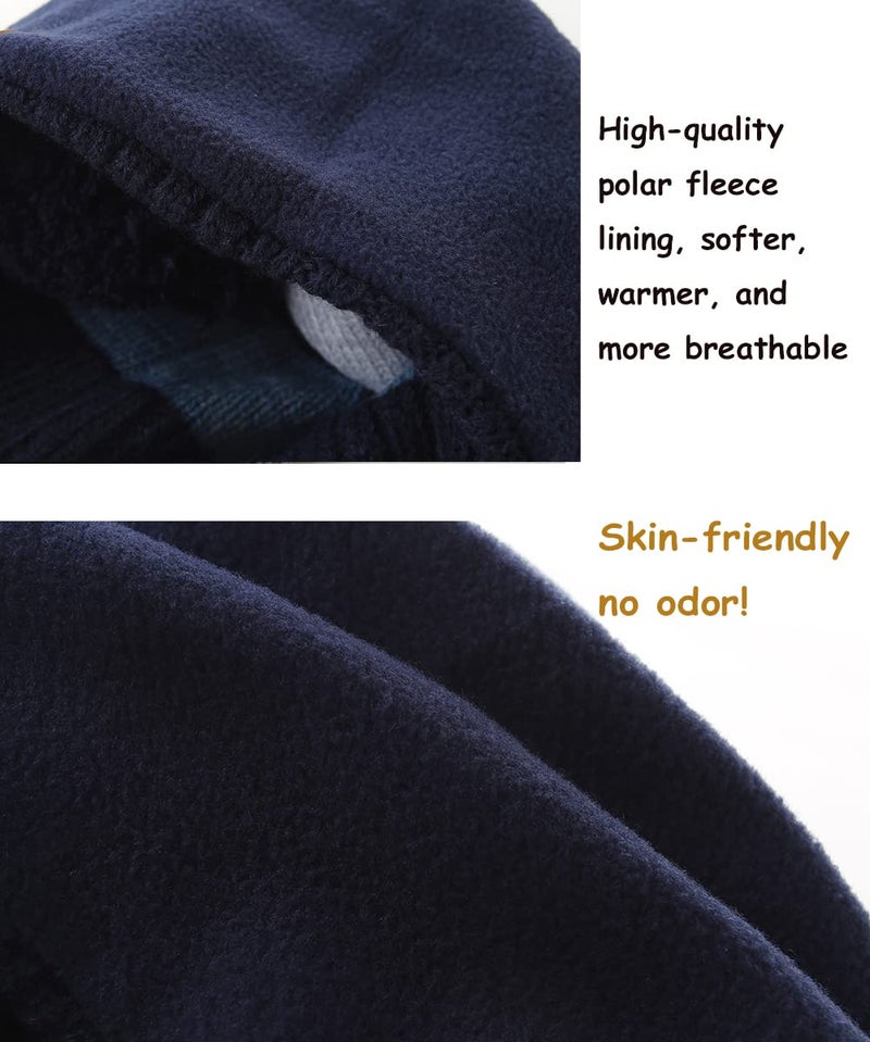AHAHA Boys Winter Hat Baby Beanies with Earflap Upgrade Fleece-Lined Skiing Toddler Hat - Image 4